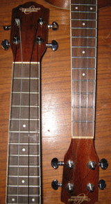 Prototype neck beside a regular neck (OU26)
